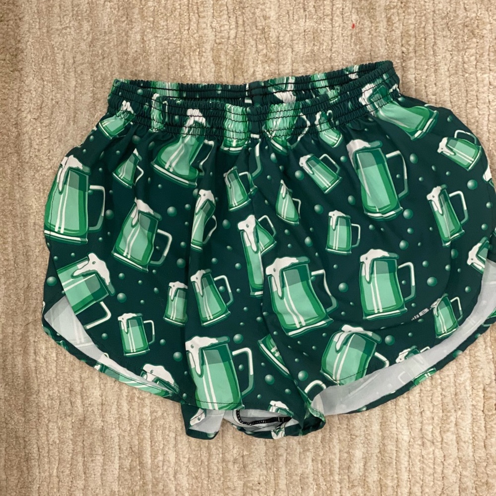 SOLD-> Saint Patrick’s themed running shorts